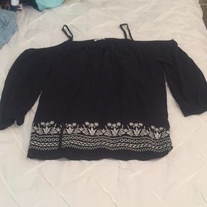 black mesh, 3/4 length shirt